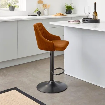 Dunelm Shea Adjustable Height Barstool, Velvet