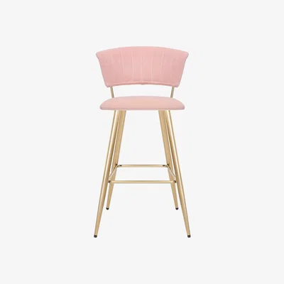 Dunelm Kendall Velvet Bar Stool Blush
