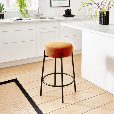 Dunelm Alexis Corduroy Bar Stool Rust