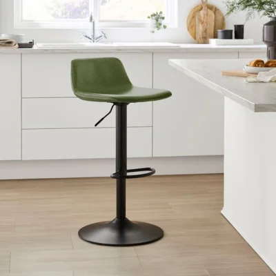 Dunelm Jayden Height Adjustable Barstool, Faux Leather