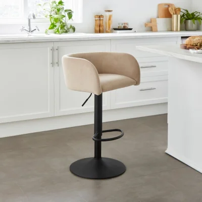 Dunelm Talullua Height Adjustable Bar Stool, Velvet
