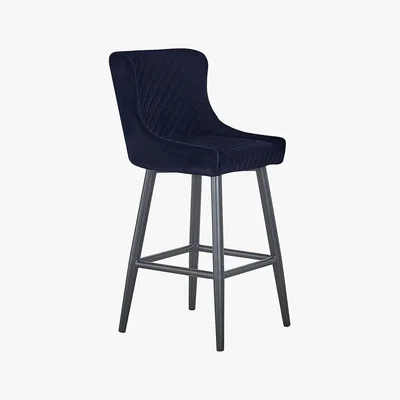 Dunelm Montreal Bar Stool Ink Velvet Ink (Blue)