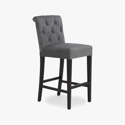 Dunelm Newbury Bar Stool Grey Velvet Grey