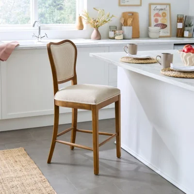 Dunelm Betty Counter Height Bar Stool, Tiny Stripe Fabric