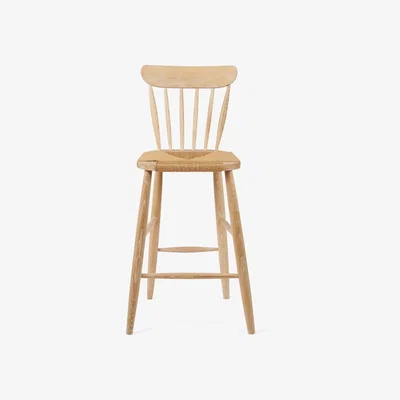 Dunelm Churchgate Ash Wood Spindle Bar Stool White
