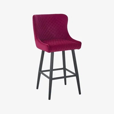 Dunelm Montreal Velvet Merlot Bar Stool Merlot