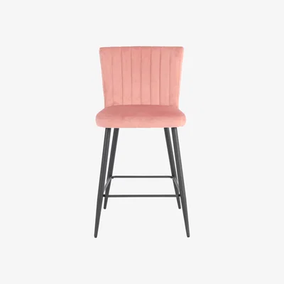 Dunelm Taylor Velvet Bar Stool Rose (Pink)