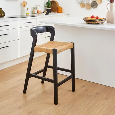 Dunelm Melia Bar Stool Black Stained Wood