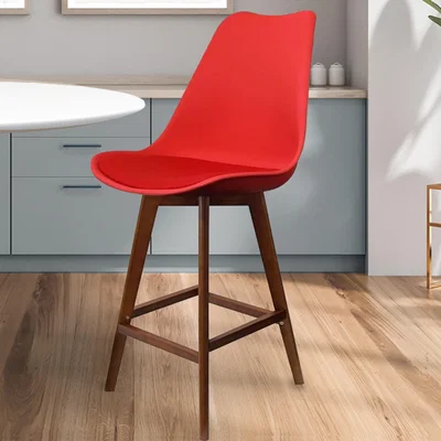 Dunelm Fusion Living Soho Plastic Bar Stool Red