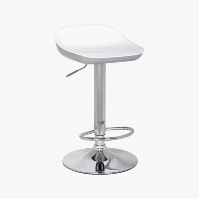 Dunelm Roma Adjustable Gas Lift Bar Stool - Silver Silver