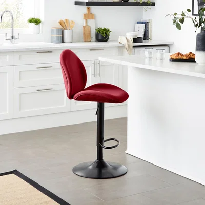 Dunelm Jayde Adjustable Bar Stool, Velvet