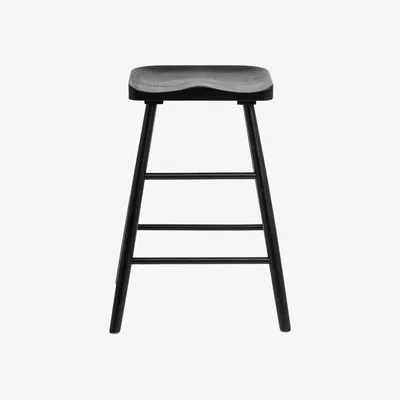 Dunelm Loxwood Counter Height Bar Stool, Solid Oak Loxwood Black