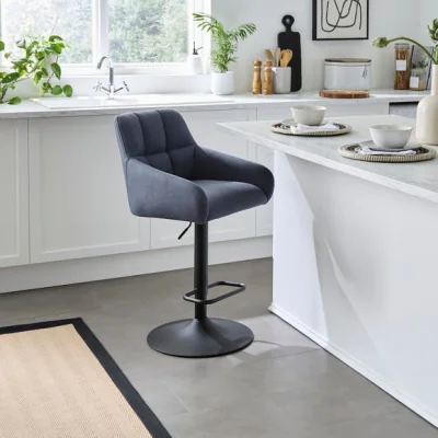 Dunelm Jase Adjustable Height Barstool, Faux Leather