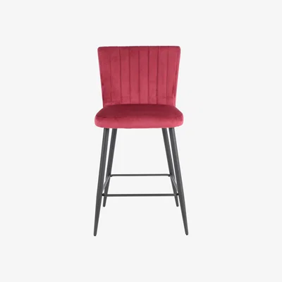 Dunelm Taylor Velvet Bar Stool Merlot