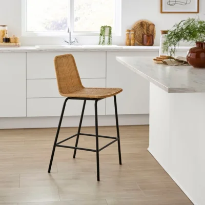Dunelm Brodie Counter Height Bar Stool, Rattan