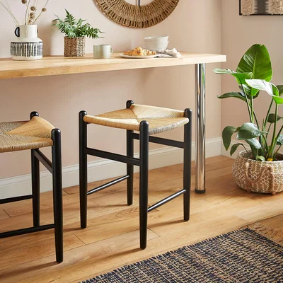 Dunelm Lara Backless Counter Height Stool Black
