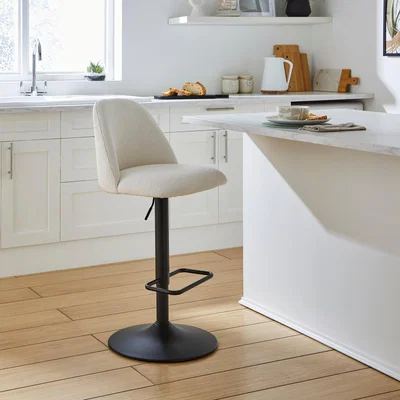 Dunelm Delaney Adjustable Height Barstool, Boucle
