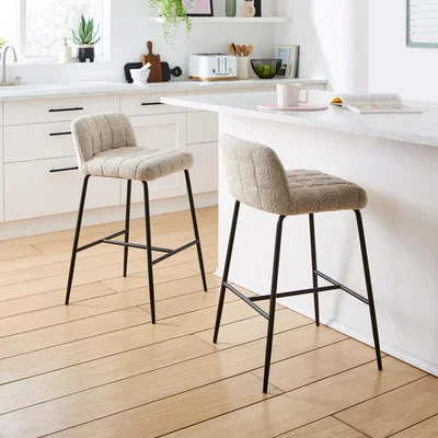 Dunelm Caden Counter Height Bar Stool, Boucle Mushroom