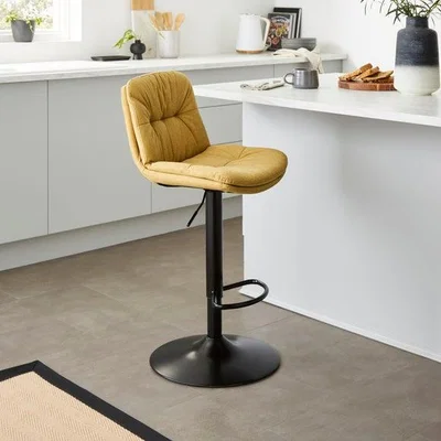 Dunelm Thalia Height Adjustable Barstool, Fabric