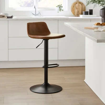 Dunelm Jayden Height Adjustable Barstool, Faux Leather