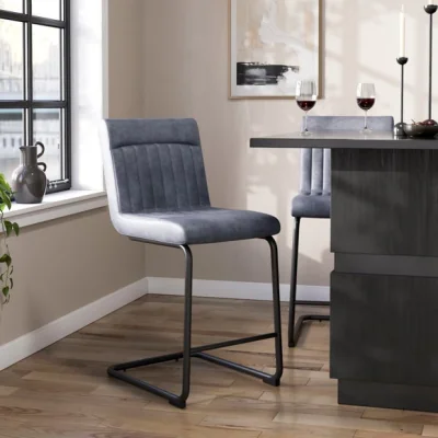 Dunelm Felix Counter Height Cantilever Bar Stool, Faux Leather