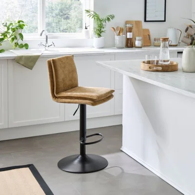 Dunelm Clancy Adjustable Height Bar Stool, Chenille