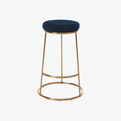 Dunelm Zeta Bar Stool Midnight Blue Velvet Midnight (Blue)