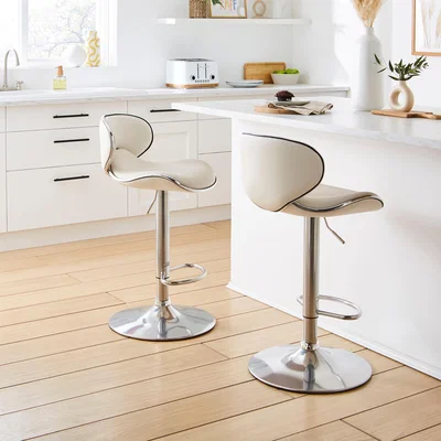 Dunelm Donte Adjustable Height Swivel Bar Stool White