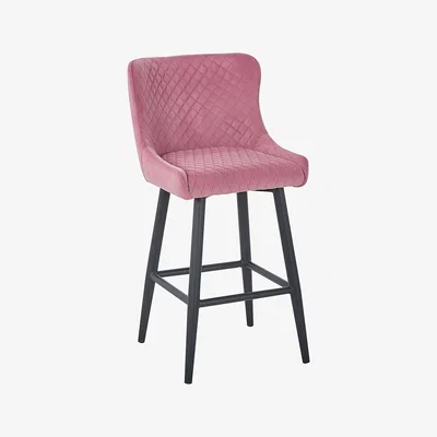 Dunelm Montreal Pink Velvet Bar Stool Pink