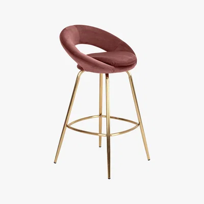 Dunelm Stella Velvet Bar Stool - Rose Pink Blush