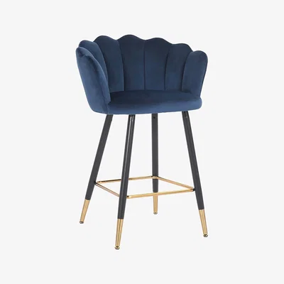 Dunelm Vivian Velvet Bar Stool Black