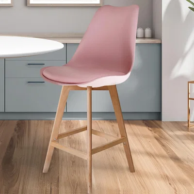 Dunelm Fusion Living Soho Plastic Bar Stool Blush