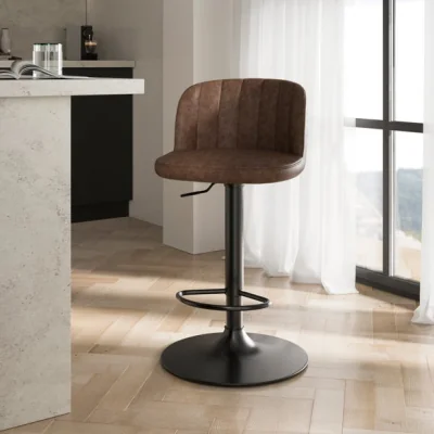 Dunelm Mylo Gaslift Barstool, Faux Leather