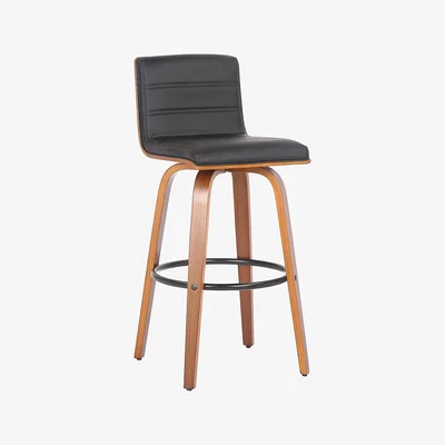 Dunelm Prato Black PU Leather Bar Stool Black
