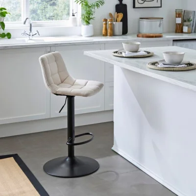 Dunelm Leonel Height Adjustable Bar Stool, Fabric