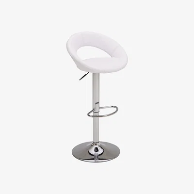Dunelm Knox Bar Stool White PU Leather White