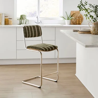 Dunelm Draper Cantilever Barstool, Textured Weave