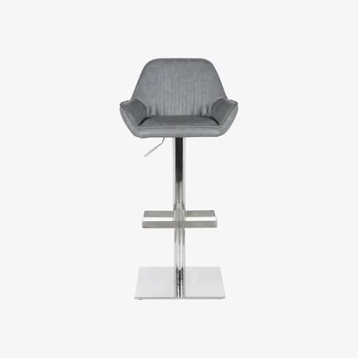 Dunelm Sterling Grey Distressed PU Bar Stool Grey