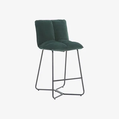 Dunelm Logan Velvet Bar Stool Bottle (Green)