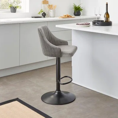 Dunelm Shea Adjustable Height Barstool, Velvet