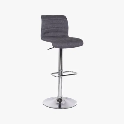Dunelm Vigo Upholstered Adjustable Gas Lift Bar Stool - Grey Grey