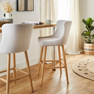 Dunelm Montreal Bar Stool, Natural Fabric