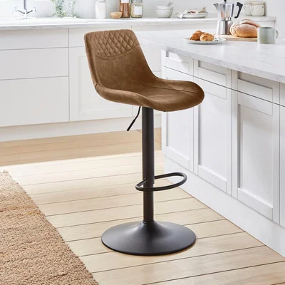 Dunelm Walden Height Adjustable Bar Stool, Faux Leather