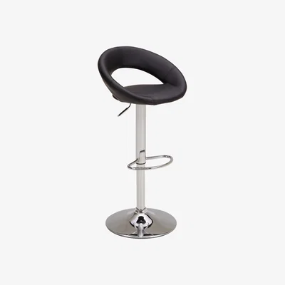 Dunelm Knox Bar Stool Black PU Leather Black