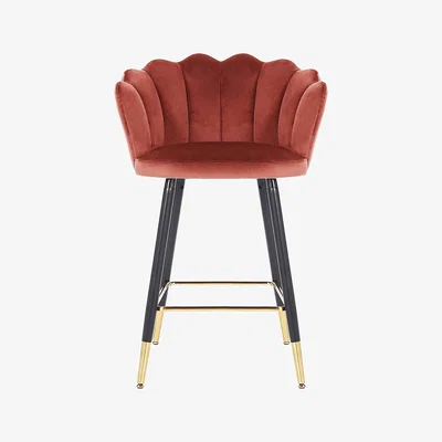 Dunelm Vivian Velvet Bar Stool Rose (Pink)