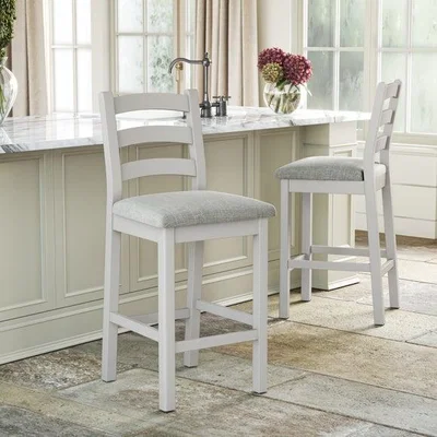 Dunelm Return - Salcombe Set of 2 Counter Height Bar Stools, Pine, Stone