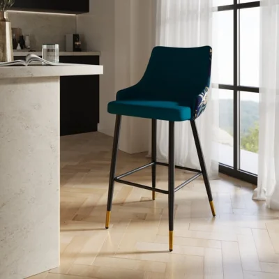 Dunelm Ariana Counter Height Bar Stool, Havisham Velvet