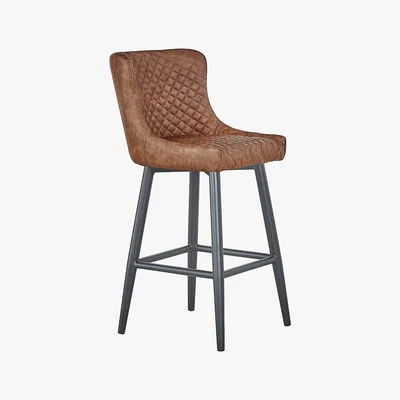 Dunelm Montreal Bar Stool Tan PU Leather Tan