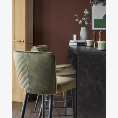 Danetti Serena olive green velvet bar stool