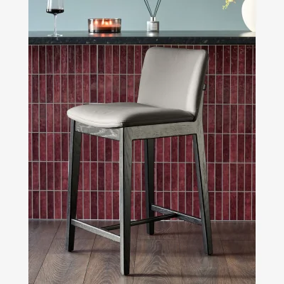 Danetti Otis dark grey leather bar stool